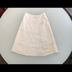 White embroidered, patchwork skirt size 4